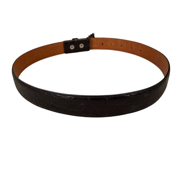 Lyn Gaylord New York men's black genuine leather adjustable belt size SM - Picture 4 of 8